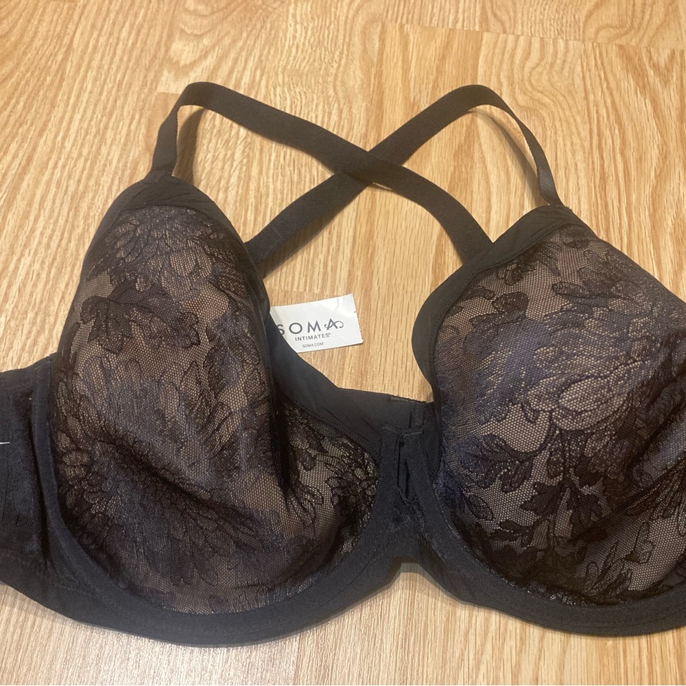 Soma Black Lightest Lift Bra NWT 42DD